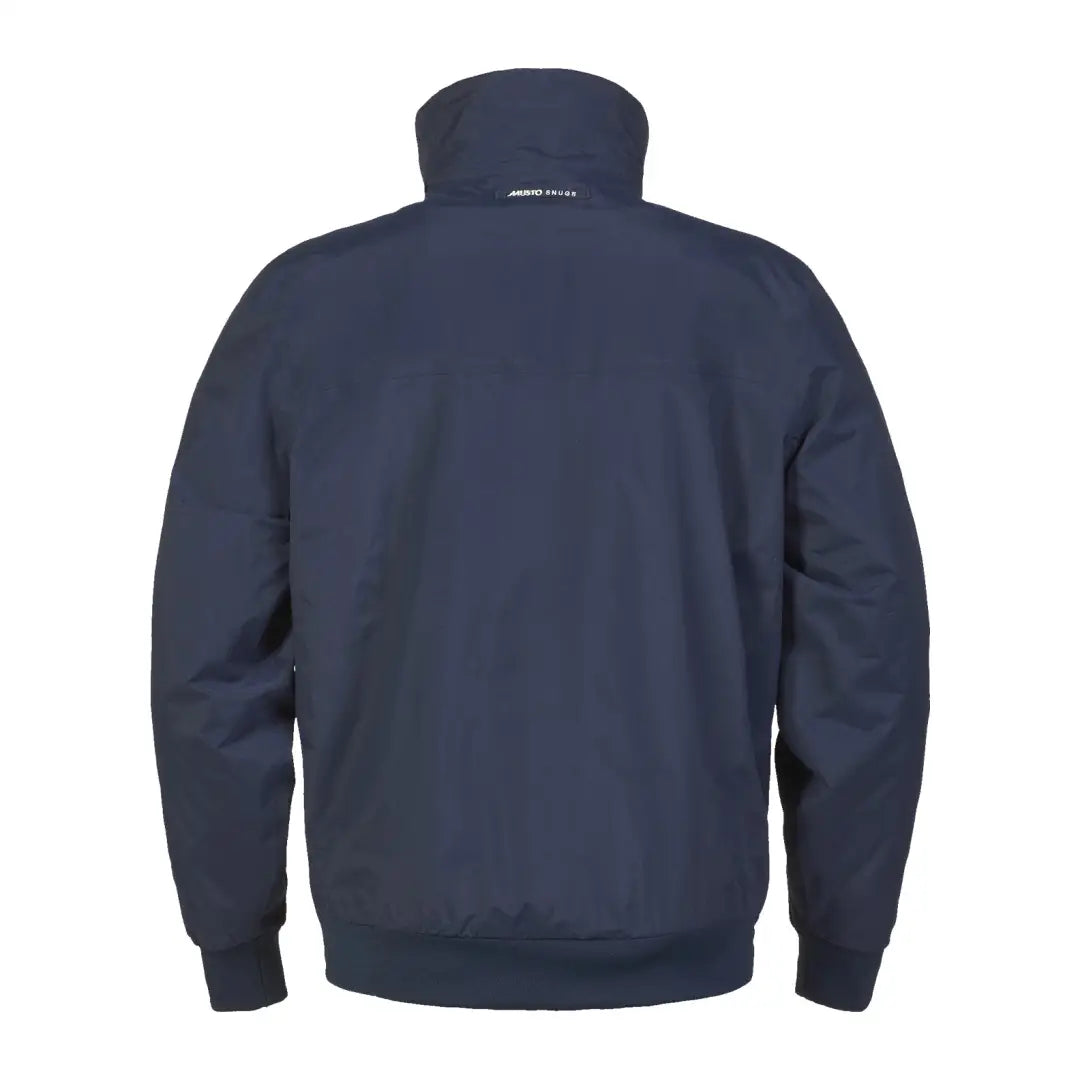 Navy blue Musto Snug Blouson Jacket 2.0 with a high collar for cozy style