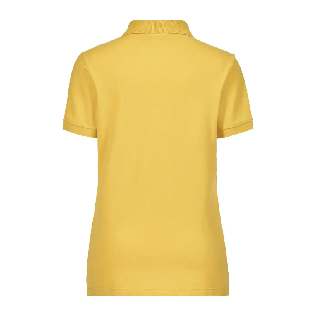 Yellow Musto Womens Essential Pique Polo Shirt with short sleeves and collar