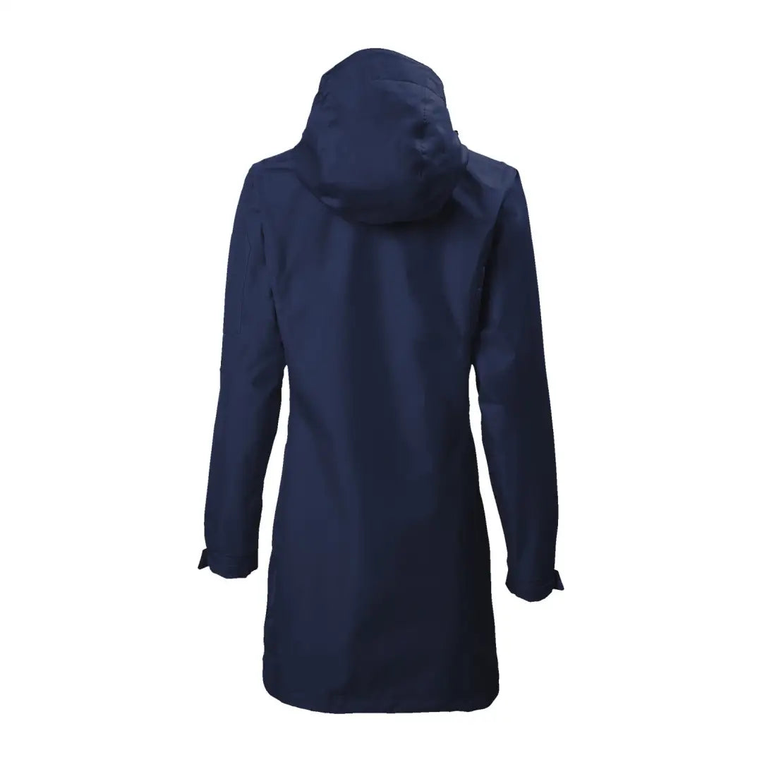 Navy blue Musto Womens Sardinia Long Rain Jacket with hood and long sleeves