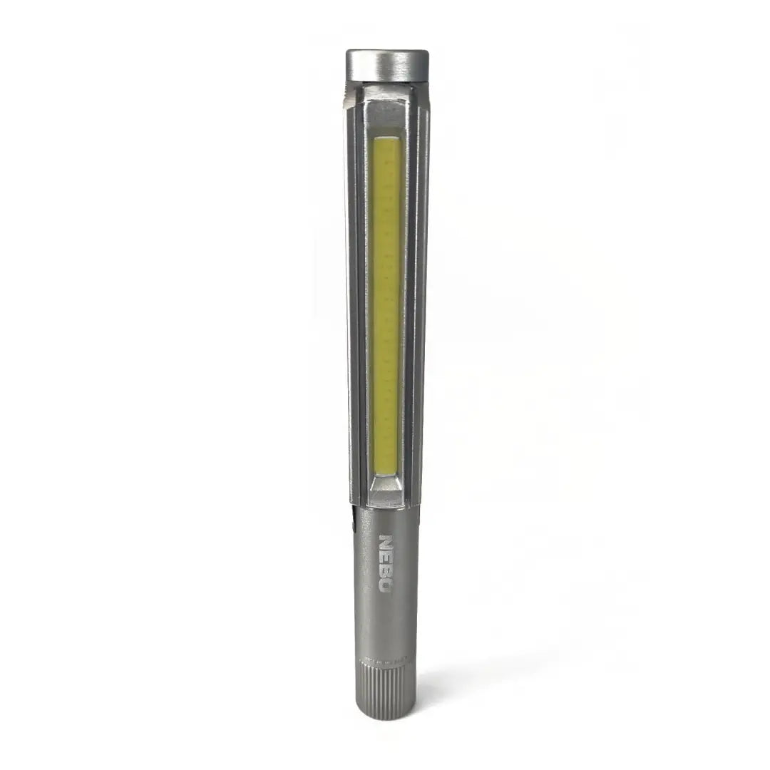 Slim pen-shaped NEBO Lil Larry LED flashlight with a long illumination strip