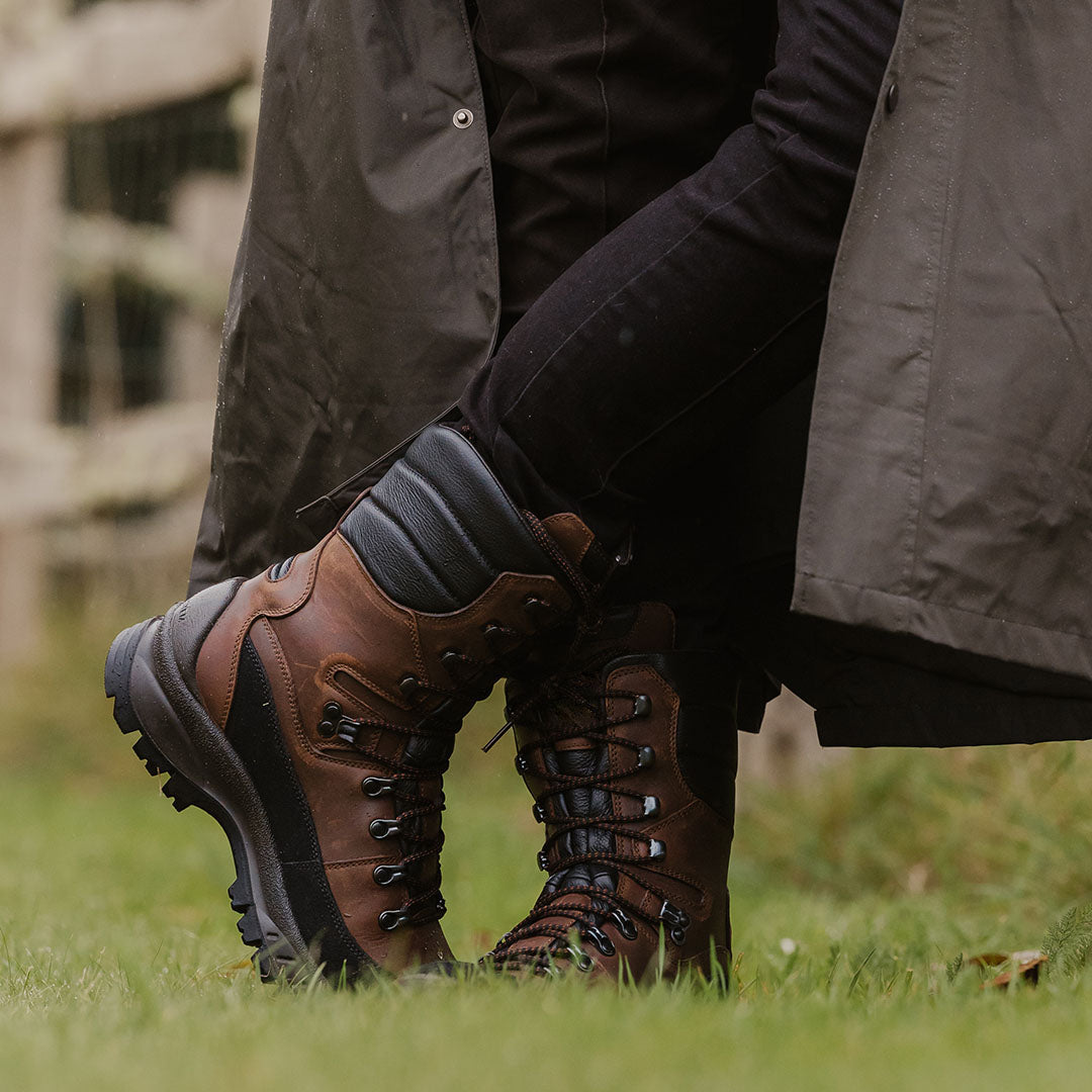 Brown leather New Forest 10 Inch Hunters Boots perfect for hiking and outdoor adventures