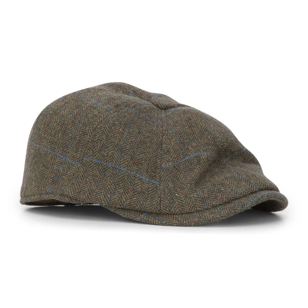 Brown herringbone flat cap, the perfect Baker Boy Hat for a stylish look