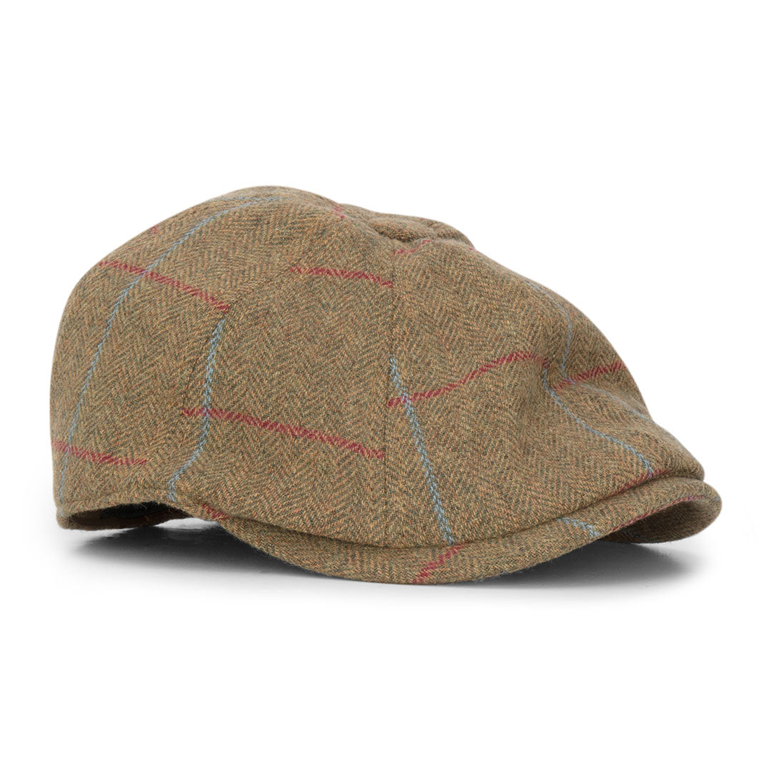 Tweed flat cap with plaid pattern, perfect for a stylish Baker Boy Hat look