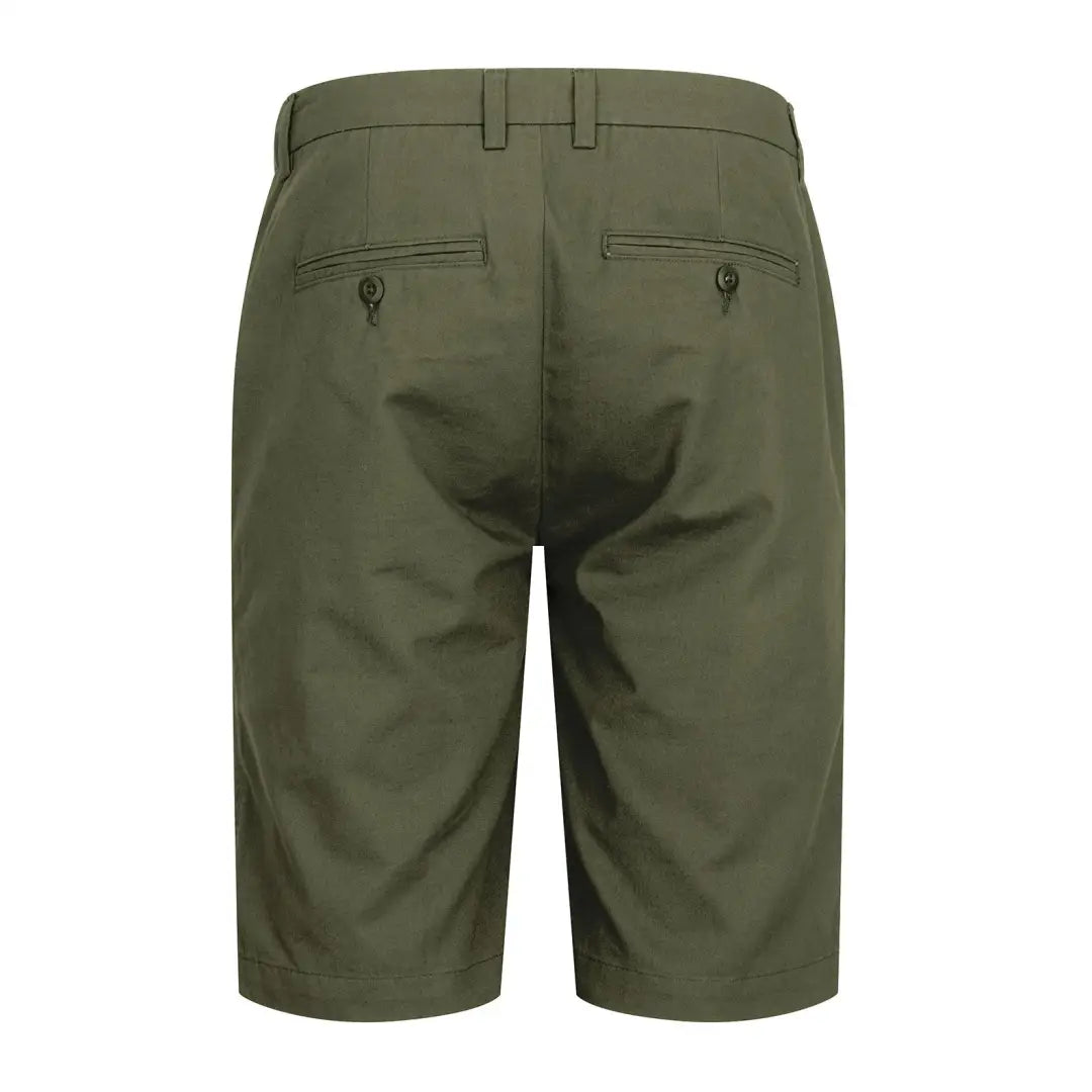 Olive green Forest Chino Shorts with back pockets perfect for casual summer vibes