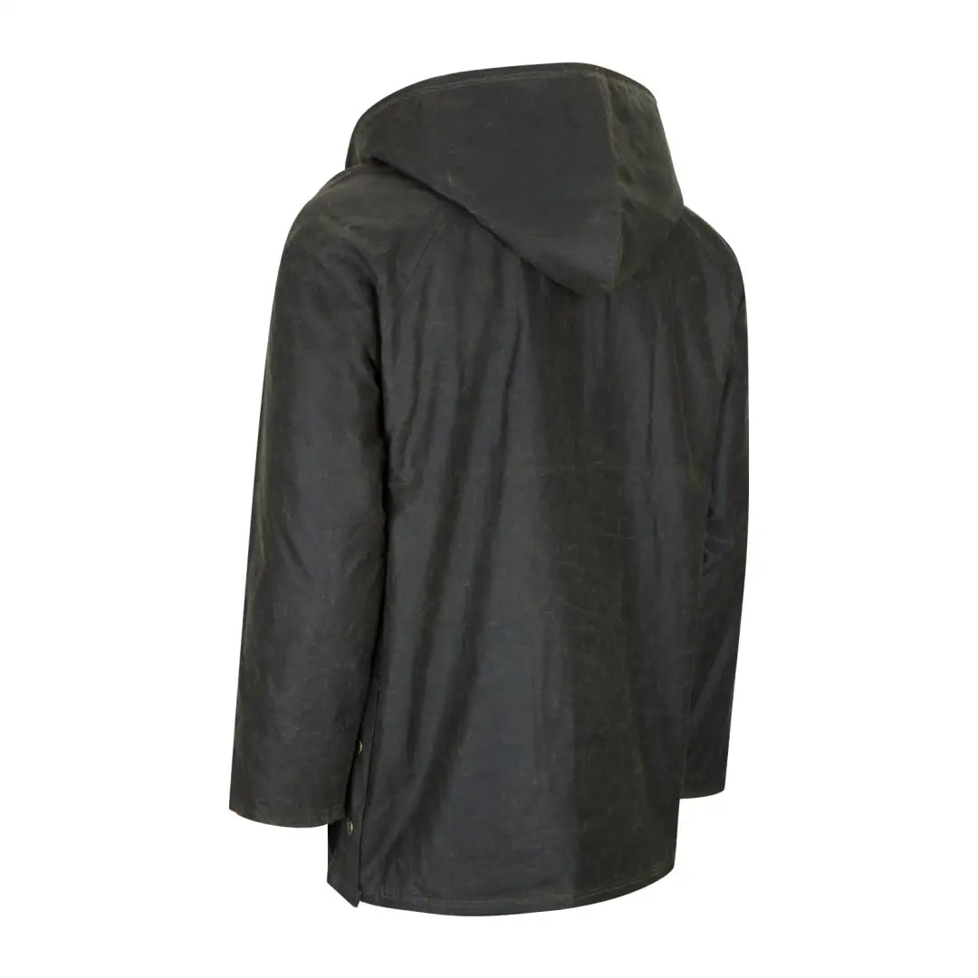 Dark gray hooded long sleeve Mens Classic Antique Wax Jacket for a stylish look