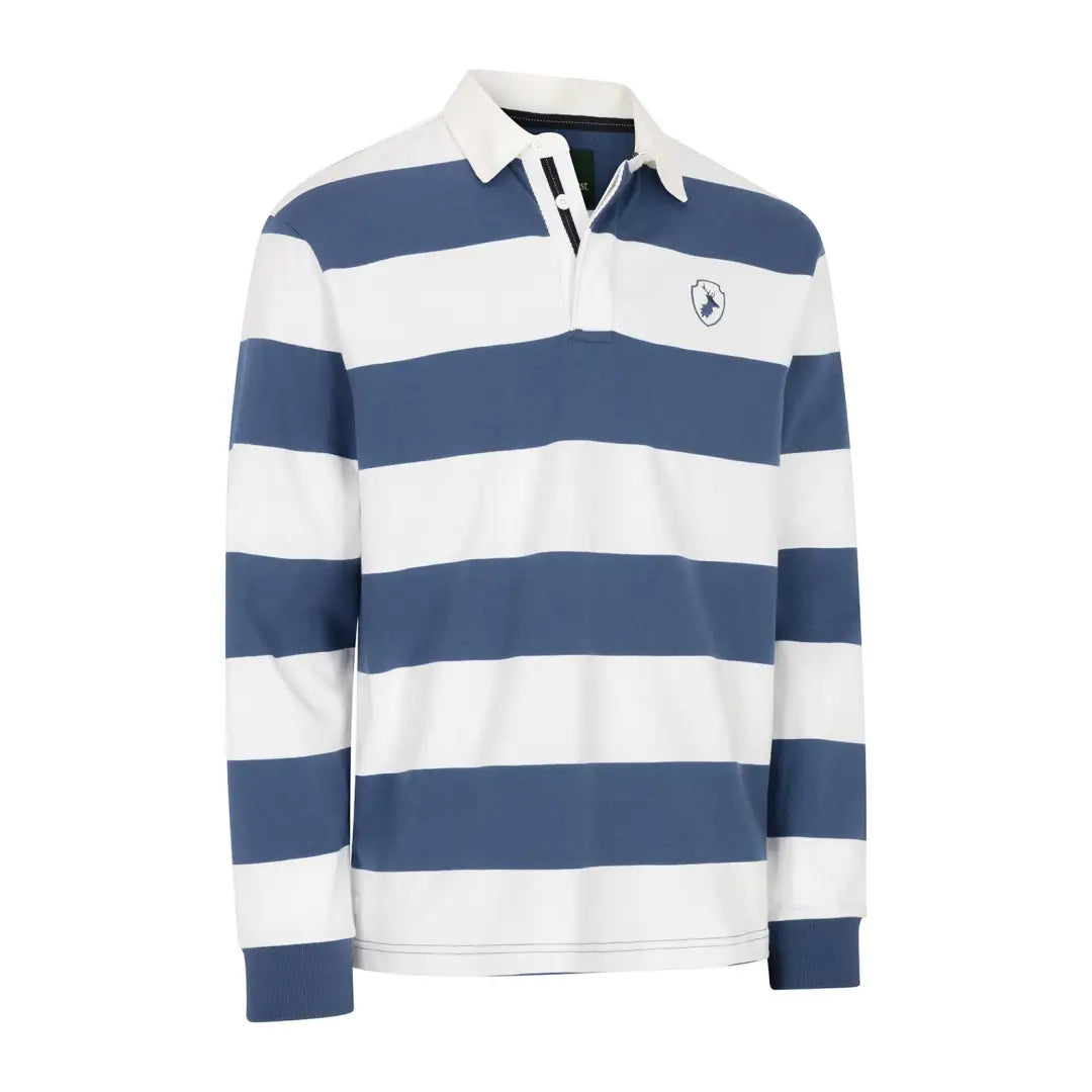 Blue and white striped rugby shirt from New Forest Classic Stripe collection