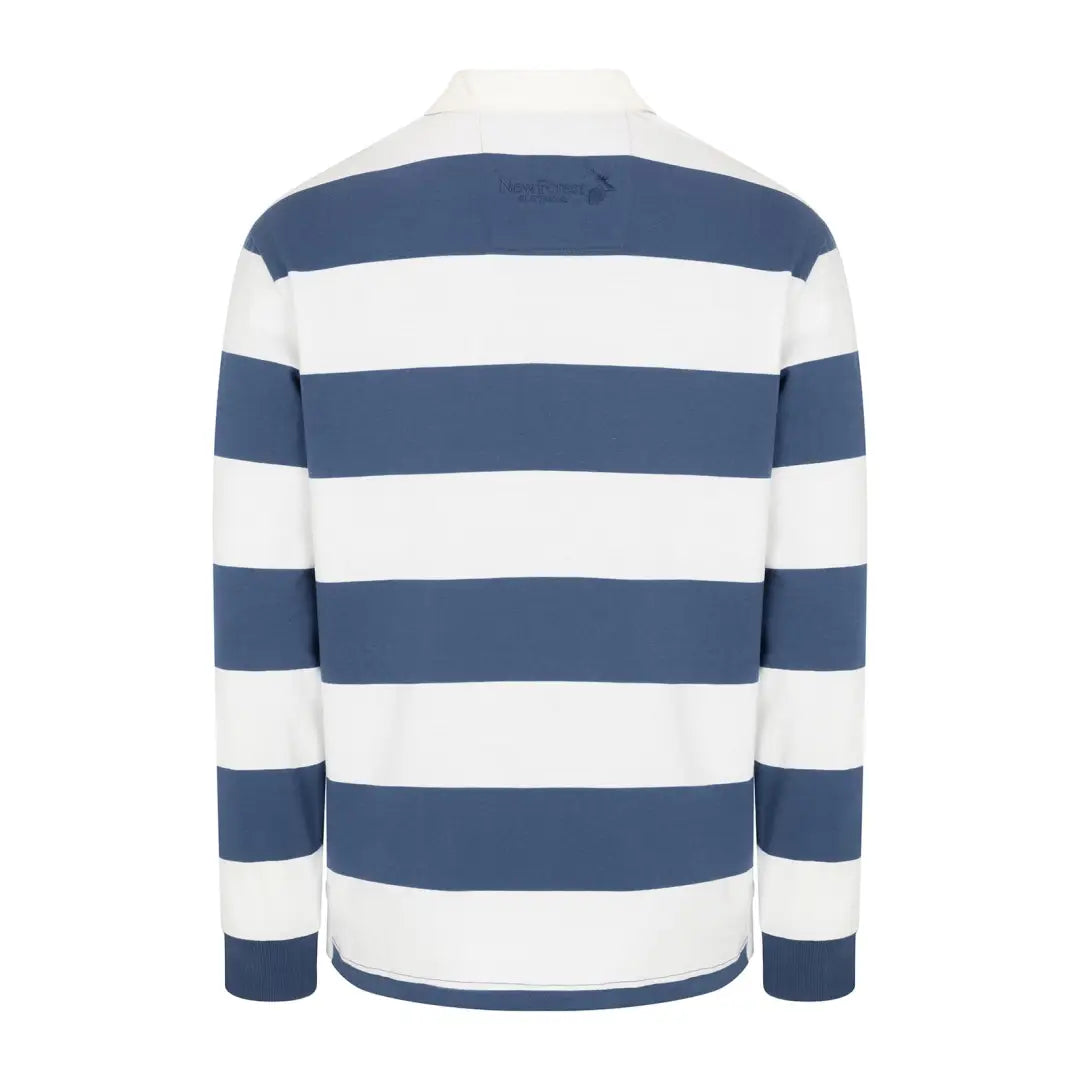 Striped long-sleeve New Forest Classic Stripe Rugby Shirt in blue and white bands