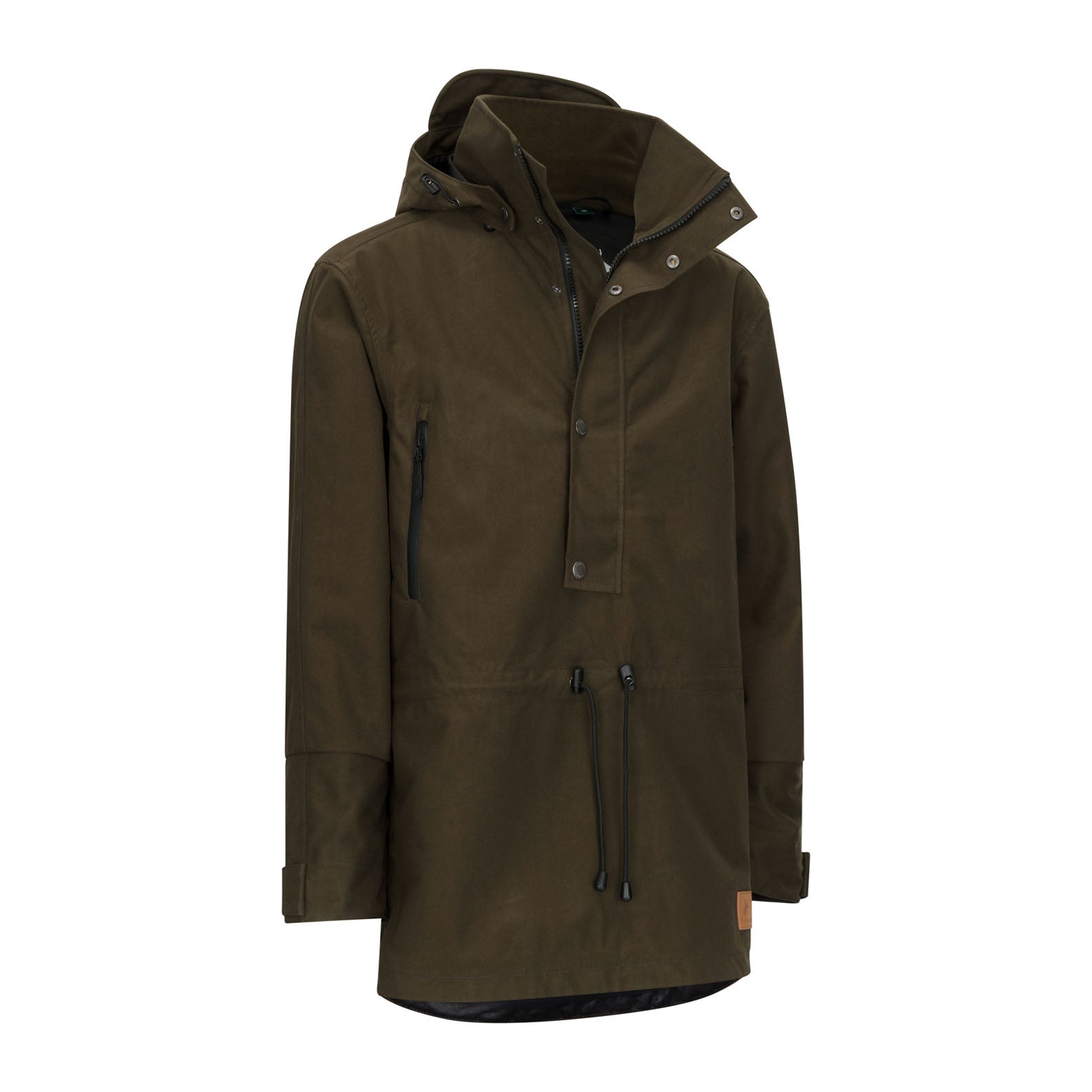 Olive green hooded anorak from New Forest Country Sport Smock, perfect for outdoor adventures