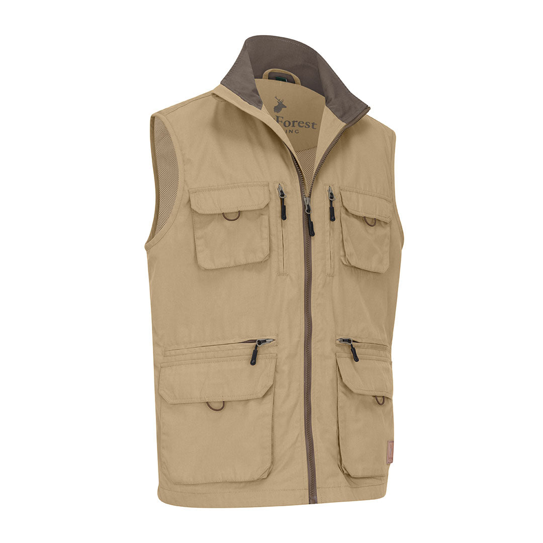 Khaki Forest Explorer Gilet with multiple pockets for ultimate adventure gear