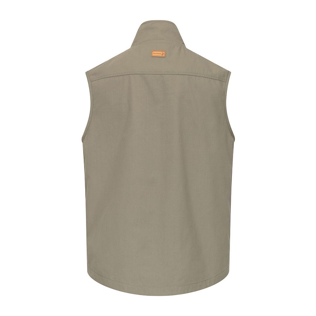 Khaki-colored sleeveless New Forest Explorer Gilet perfect for outdoor adventures