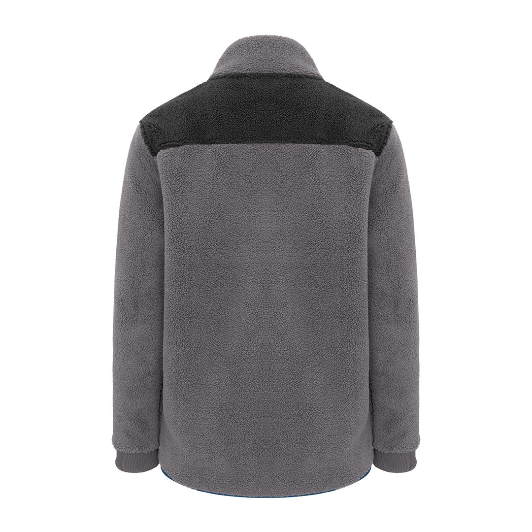 Gray Fibre Pile Fleece Jacket with Black Yoke from New Forest for cozy style