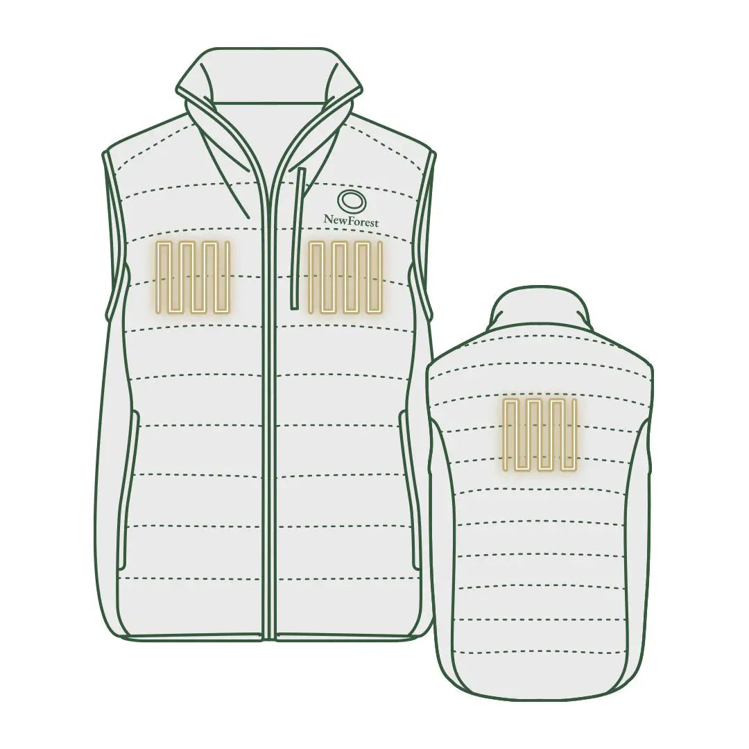 Sleeveless quilted vest with pockets, perfect for cozy warmth in a Forest Heated Gilet