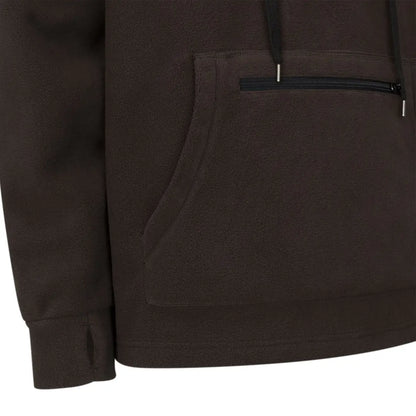 Dark brown Forest Heathland Hoodie with a zippered pocket on the side