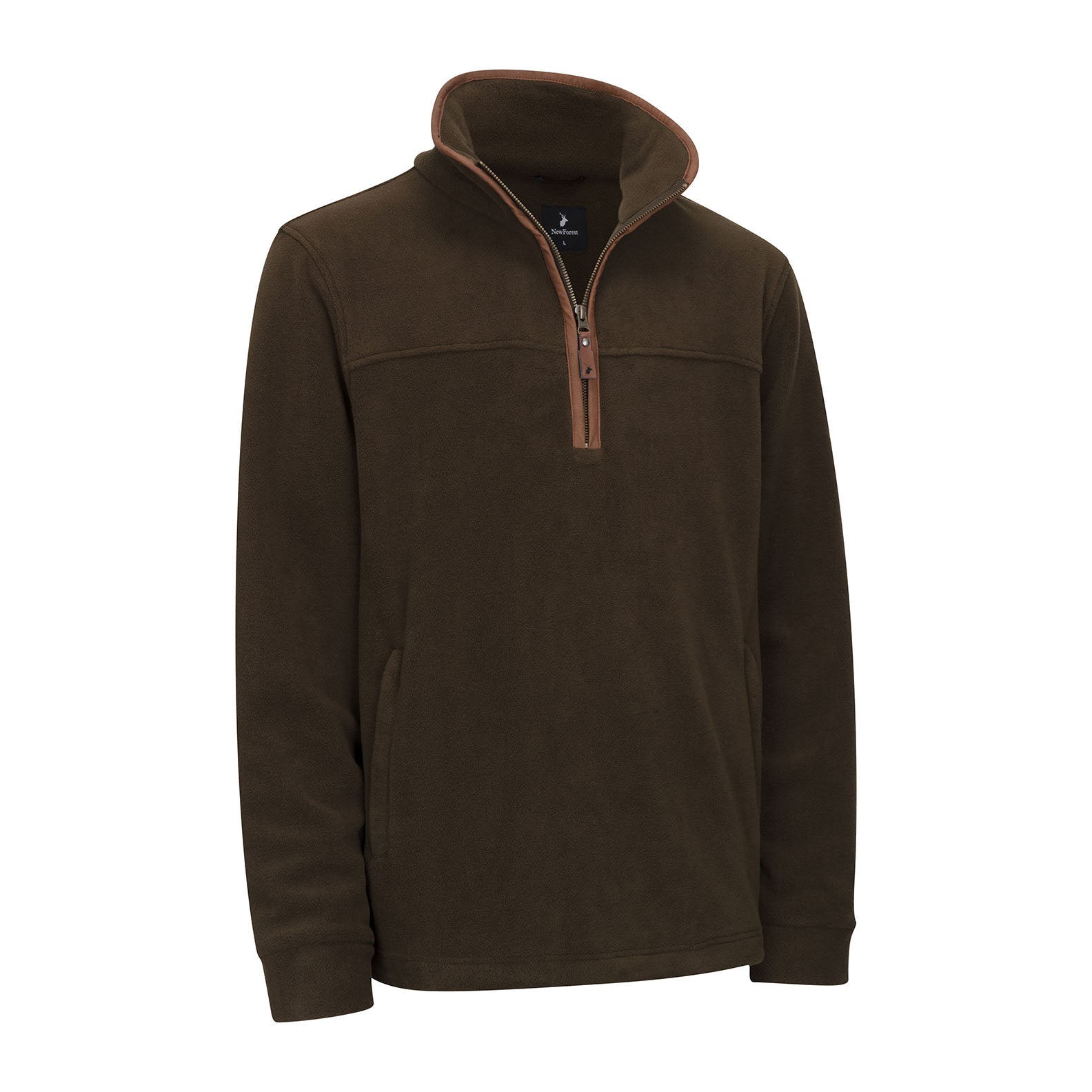 Brown quarter-zip fleece from New Forest Knightwood Quarter, perfect for cozy style