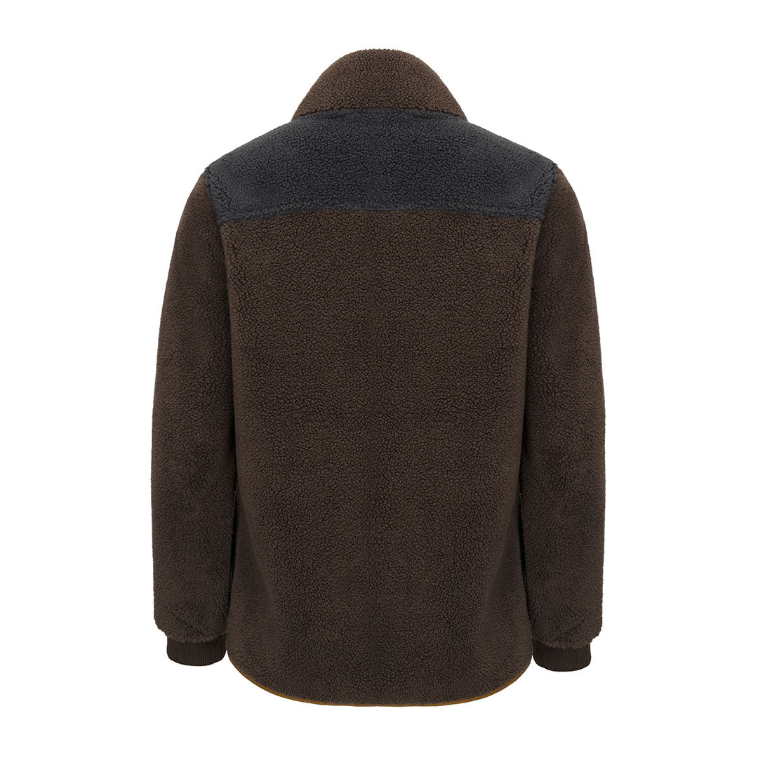 Brown and gray fleece jacket from New Forest, perfect fox fibre pile fleece for cozy warmth