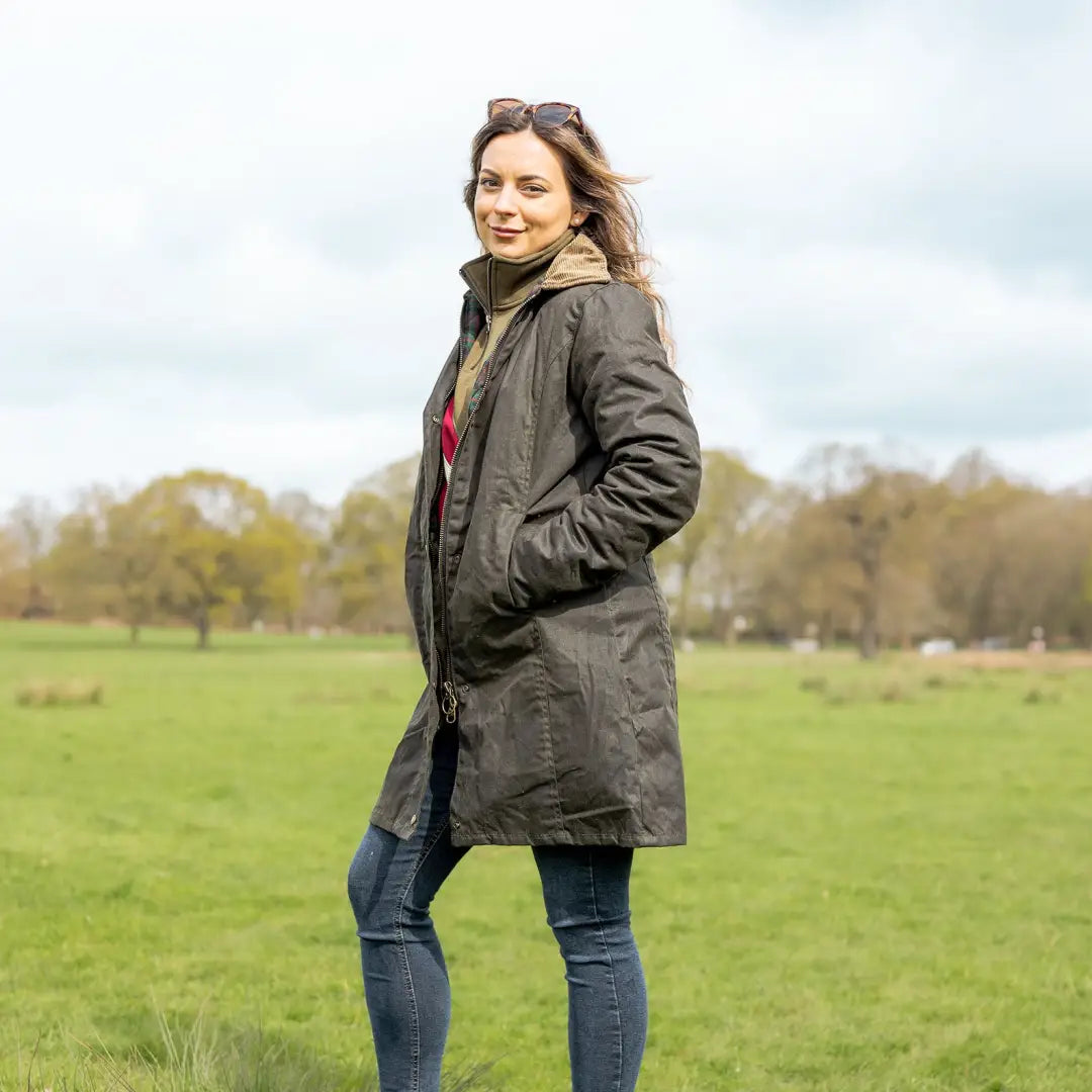 New Forest Ladies Longer Length Wax Jacket At New New Forest Clothing