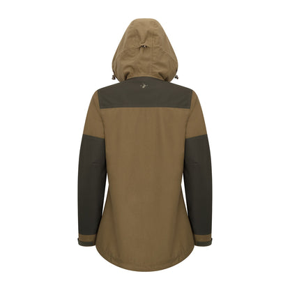 Brown and olive green hooded jacket from the New Forest Ladies Nightjar Smock collection