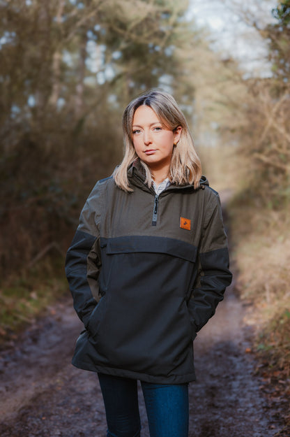 Two-tone green hooded anorak from New Forest Nightjar Smock collection