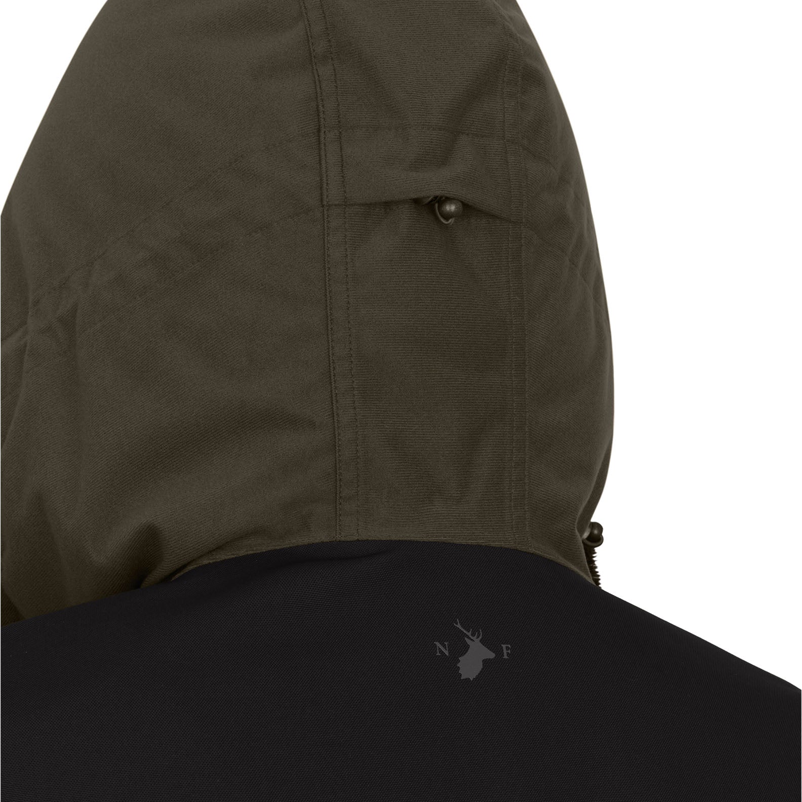 Olive green and black nightjar smock jacket for stylish outdoor adventures