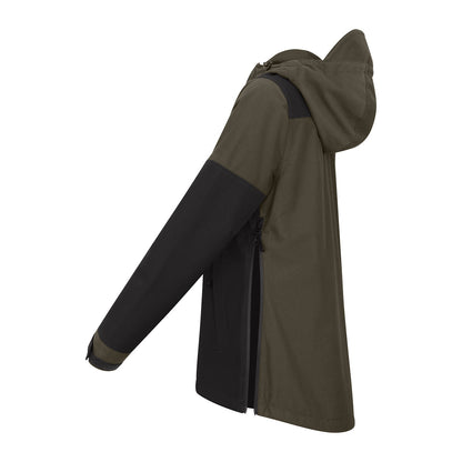 Stylish Olive Green and Black Hooded Jacket - New Forest Nightjar Smock for Ladies