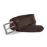 Brown leather belt with silver buckle perfect for country clothing and outdoor adventures