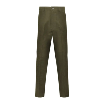 Olive green straight leg Forest Moleskin Trousers for a stylish look