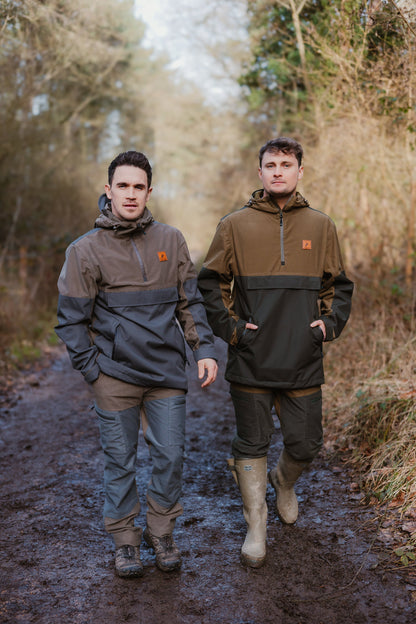 Two guys rocking the Forest Nightjar Smock in the great outdoors