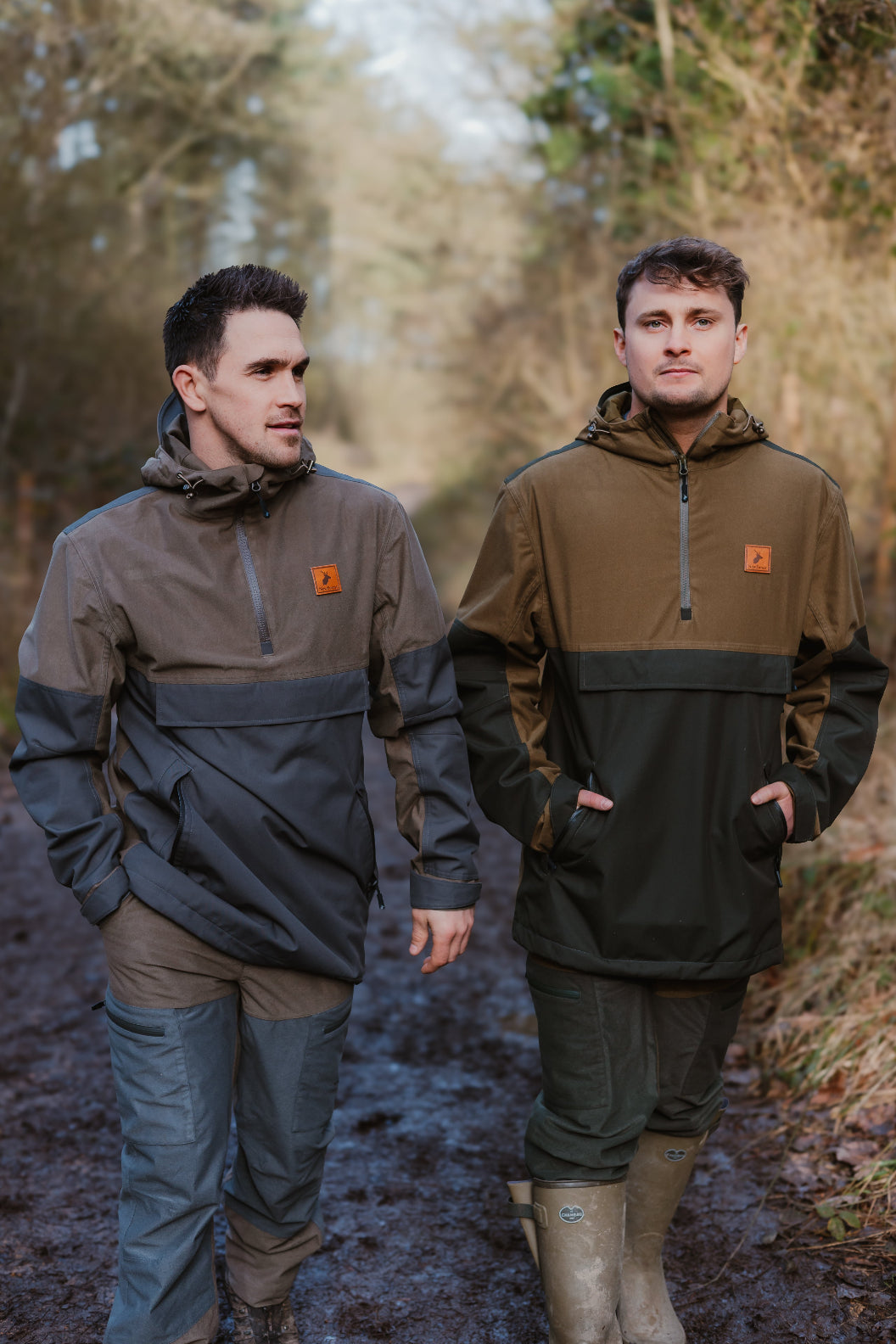 Two-tone hooded anoraks showcasing the New Forest Nightjar Smock style