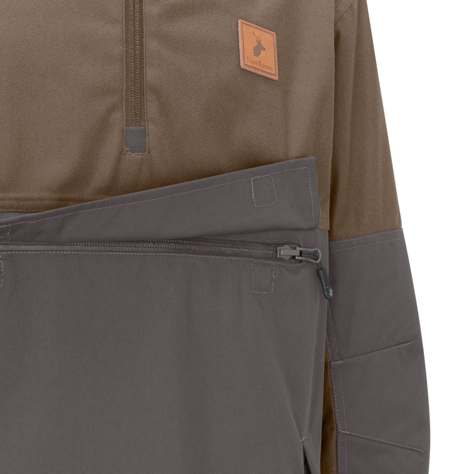 Two-tone anorak with zippered pocket from the Forest Nightjar Smock collection