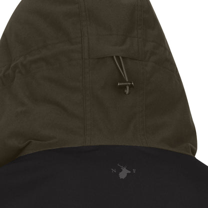 Green and black hooded jacket from the New Forest Nightjar Smock collection