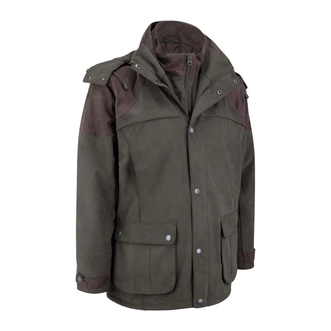 Dark green New Forest Performance Field Coat with pockets, perfect for forest clothing