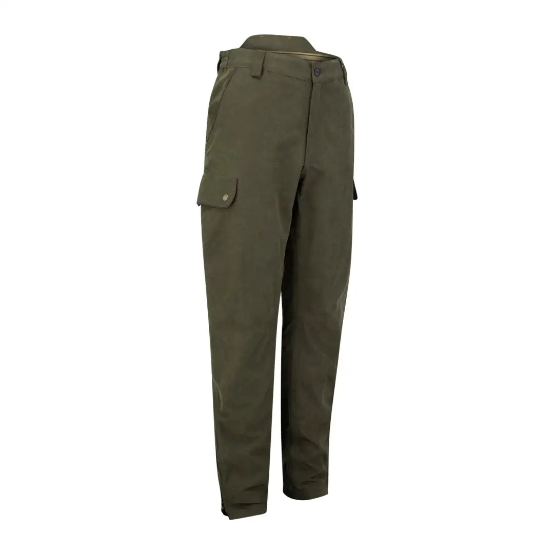 Olive green cargo pants with pockets, perfect for New Forest Performance Field adventures