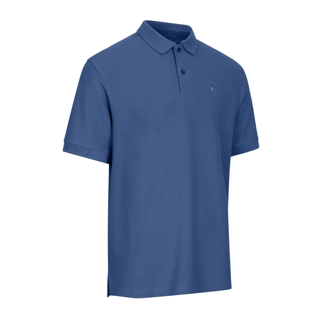 Blue New Forest Pique Polo Shirt with short sleeves and collar for casual style