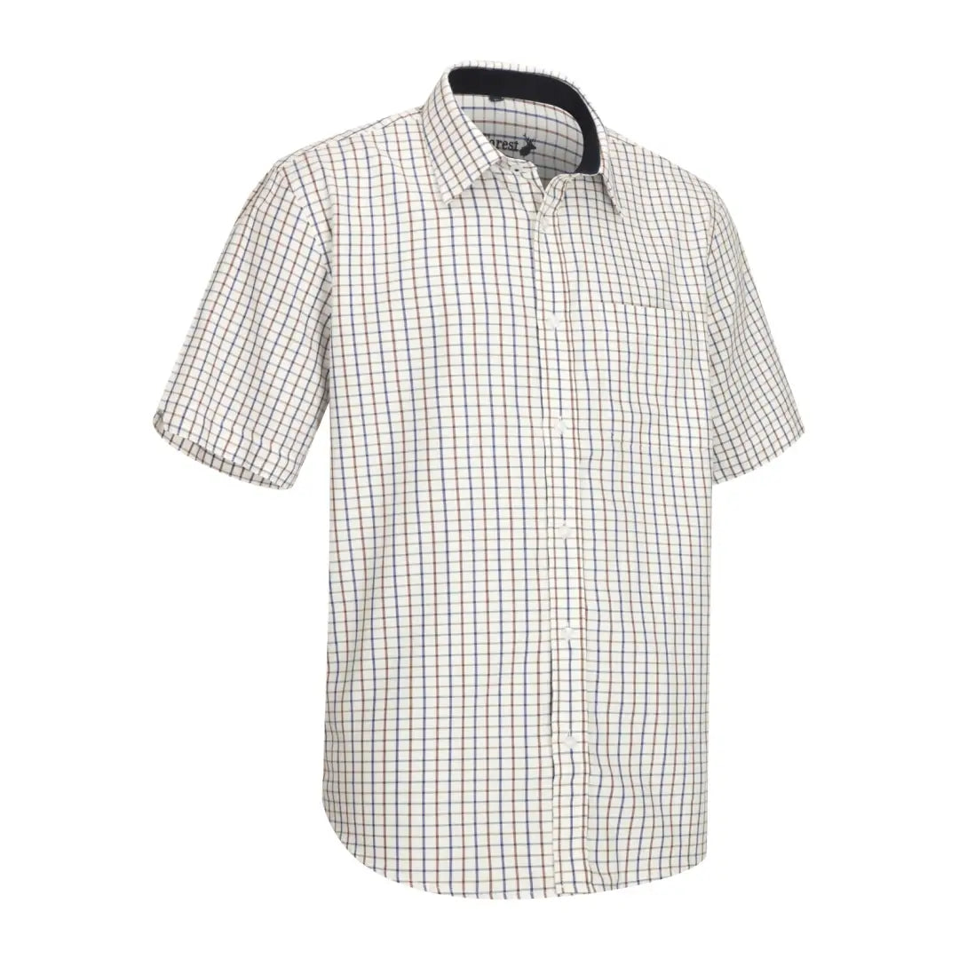 New Forest Premium 100% Cotton Short Sleeve Shirt in a stylish checkered pattern