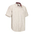 Short sleeve shirt with checkered pattern and burgundy collar from New Forest Premium