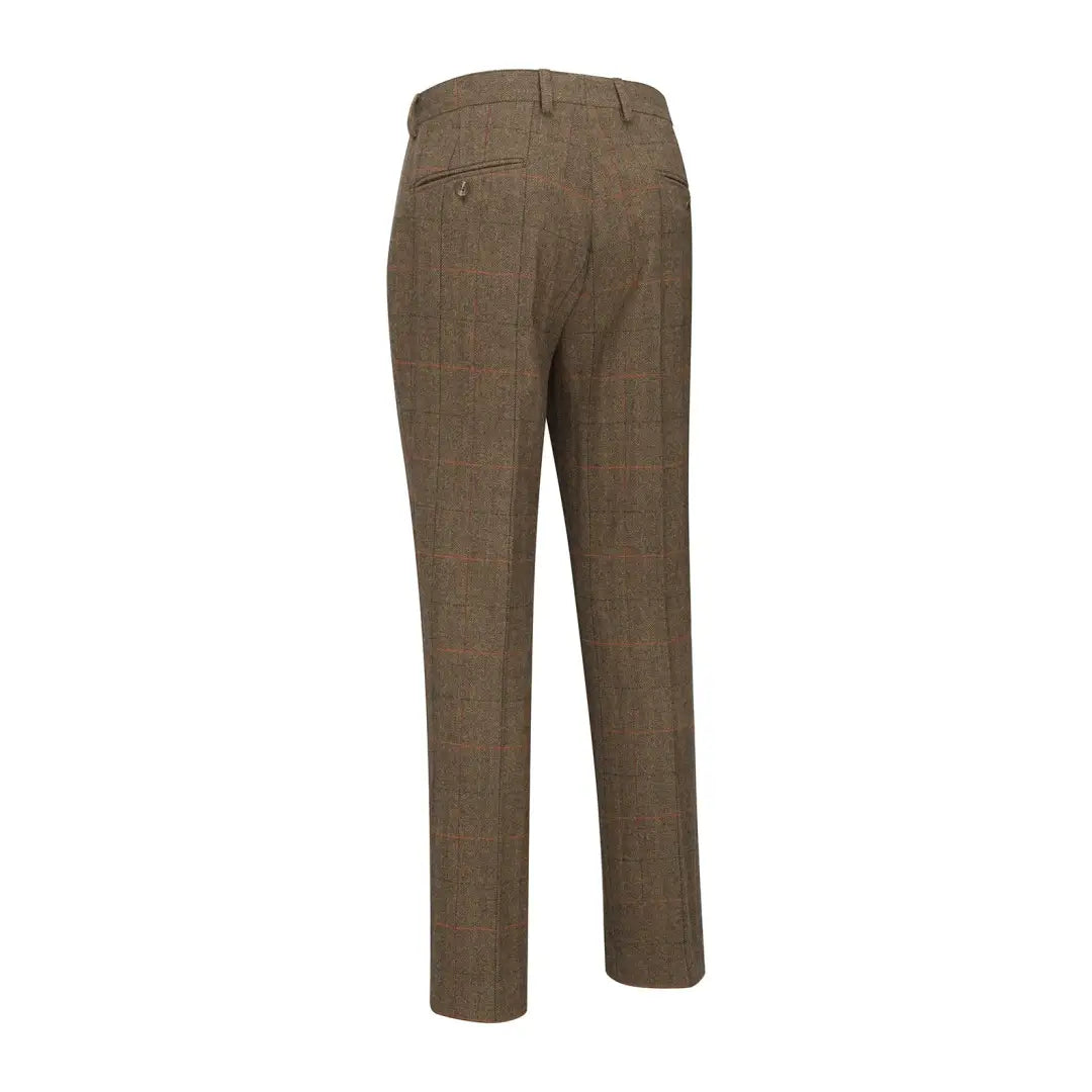 Khaki dress pants from New Forest Premium 100% Wool Tweed Trousers in brown check