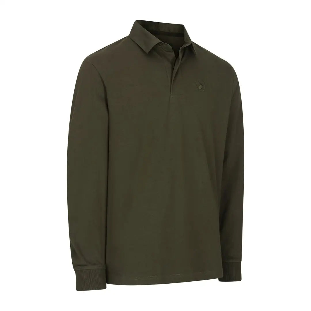 Dark green long-sleeved New Forest Rugby Shirt for rugged style and comfort