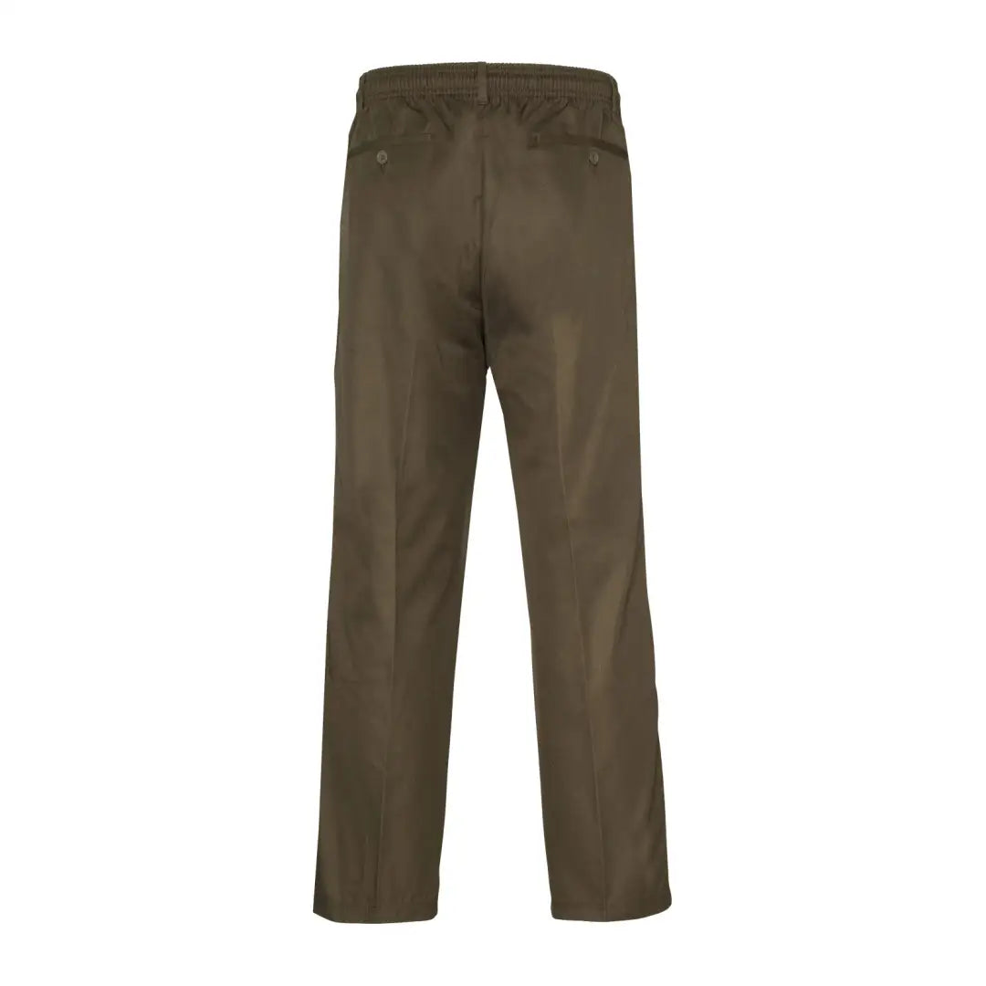 Olive green straight-leg New Forest Rugby Trousers with elasticated waist design