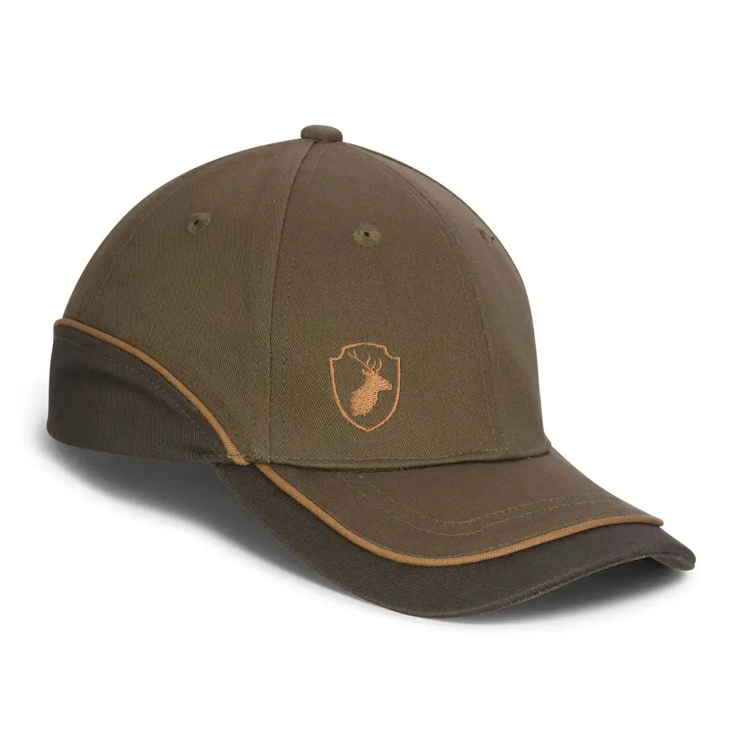 Brown Forest Skeet Cap featuring a cool deer logo embroidered on the side