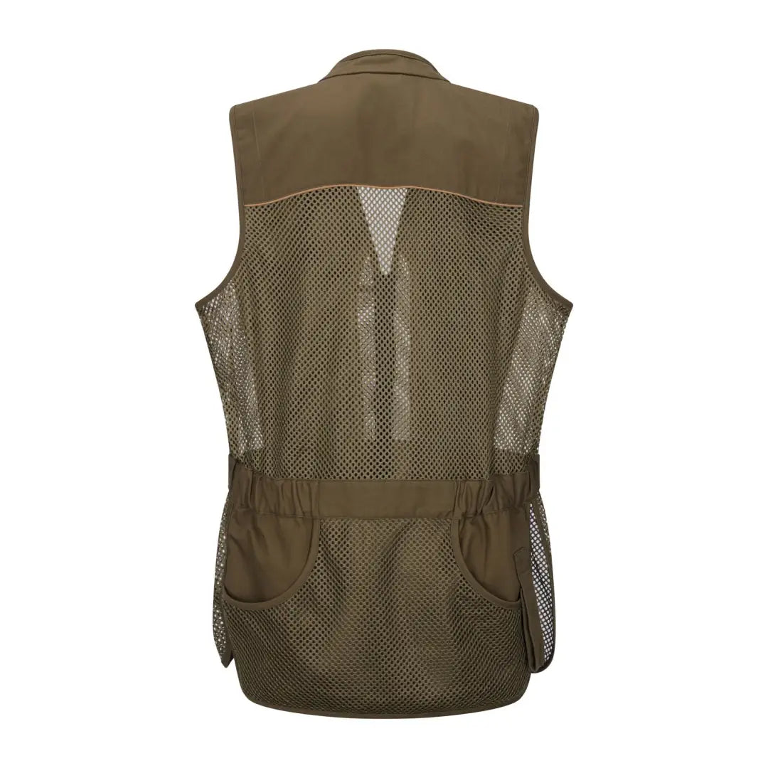 Olive green New Forest Skeet Vest in poly cotton blend with mesh and pockets