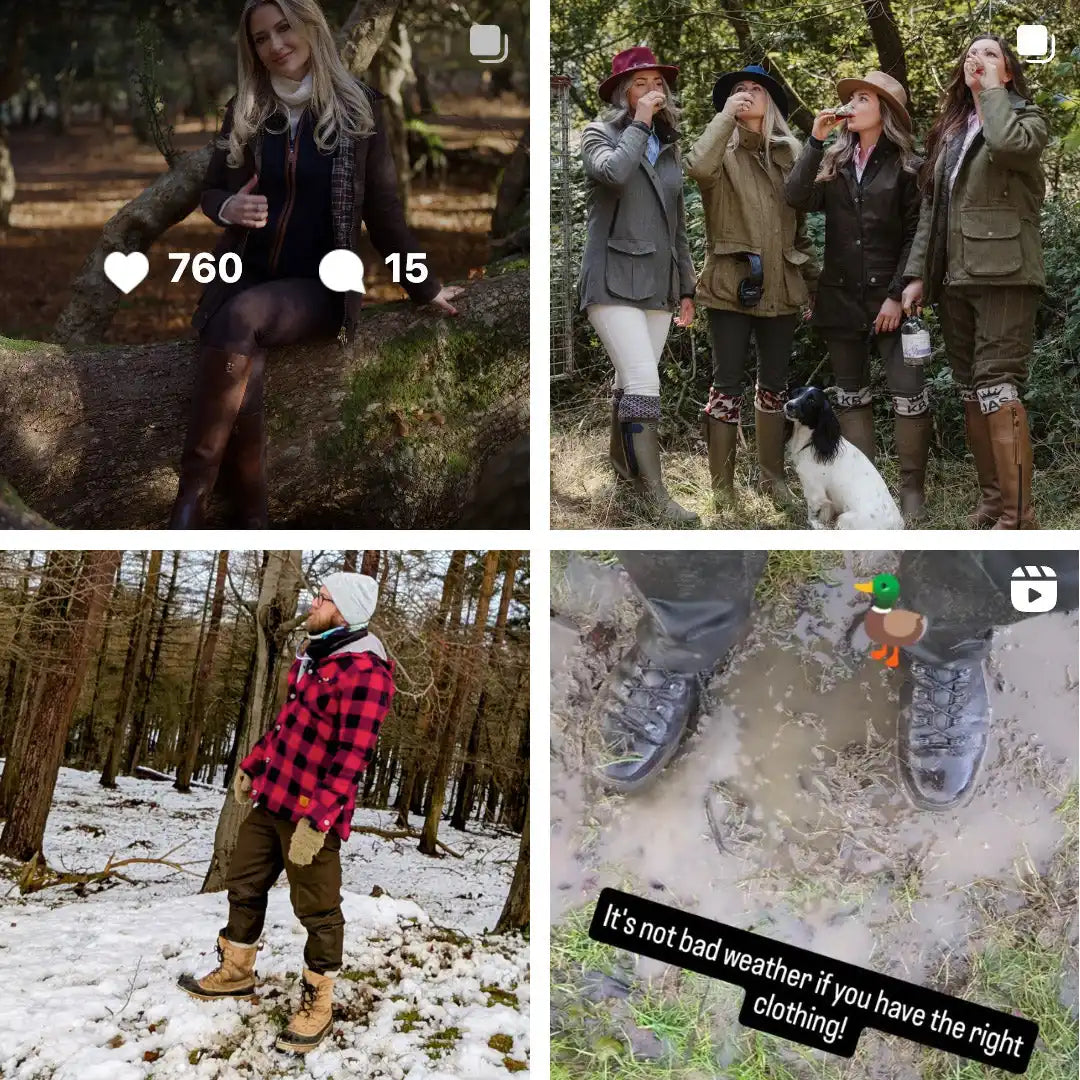 Four outdoor-themed social media posts.