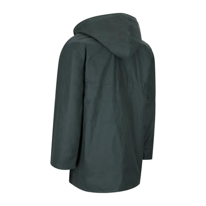 Dark green hooded long sleeve Traditional Wax Jacket for men, perfect for rainy days