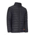 Black quilted puffer jacket with stand-up collar for your Forest Trek adventures