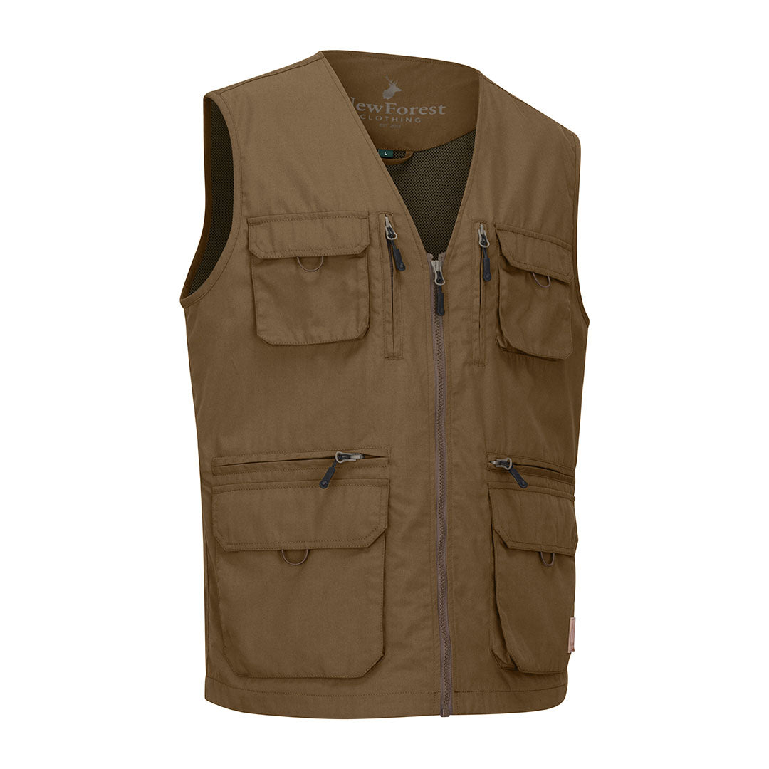 Brown multi-pocketed vest for outdoor adventures, perfect for your Forest Explorer Gilet