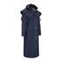 Navy blue New Forest Victoria ladies full length waterproof coat with snap closures