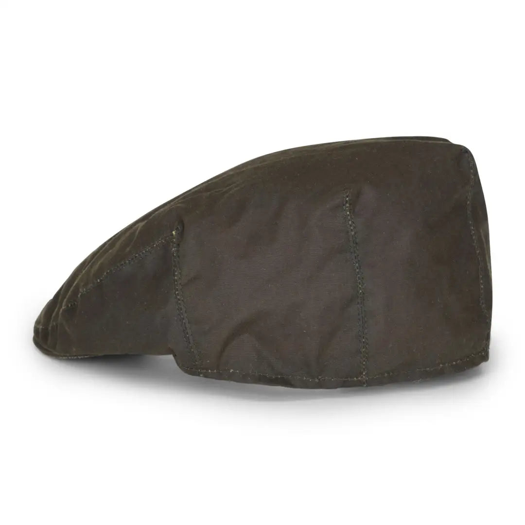 Dark olive wax flat cap from New Forest for a stylish, casual look