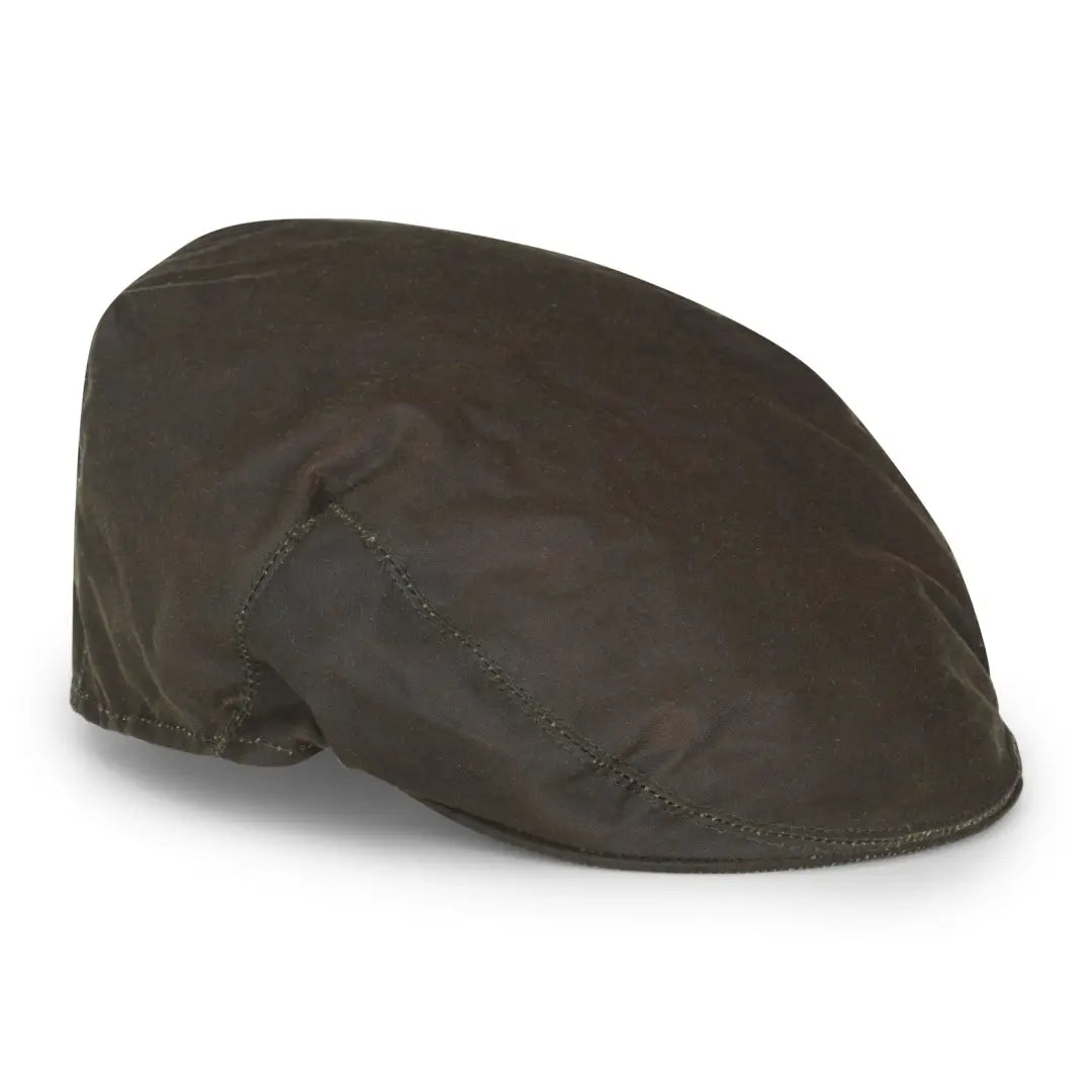 Olive green New Forest Wax Flat Cap, a stylish newsboy-style flat cap for any occasion