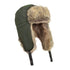 Fur-lined Forest Wax Trapper Hat in Olive with cozy ear flaps for ultimate warmth