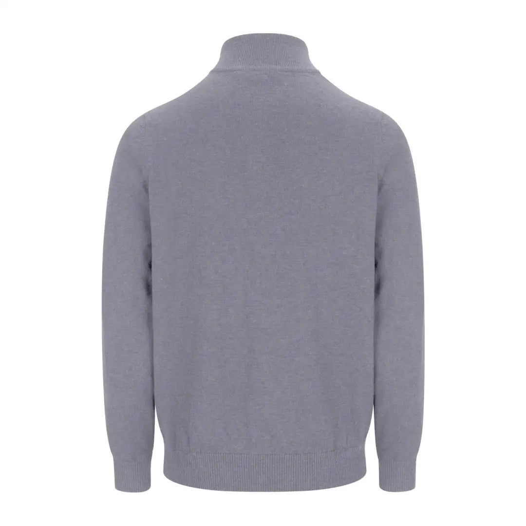 Gray turtleneck sweater in a stylish New Forest zip neck jumper for cozy comfort