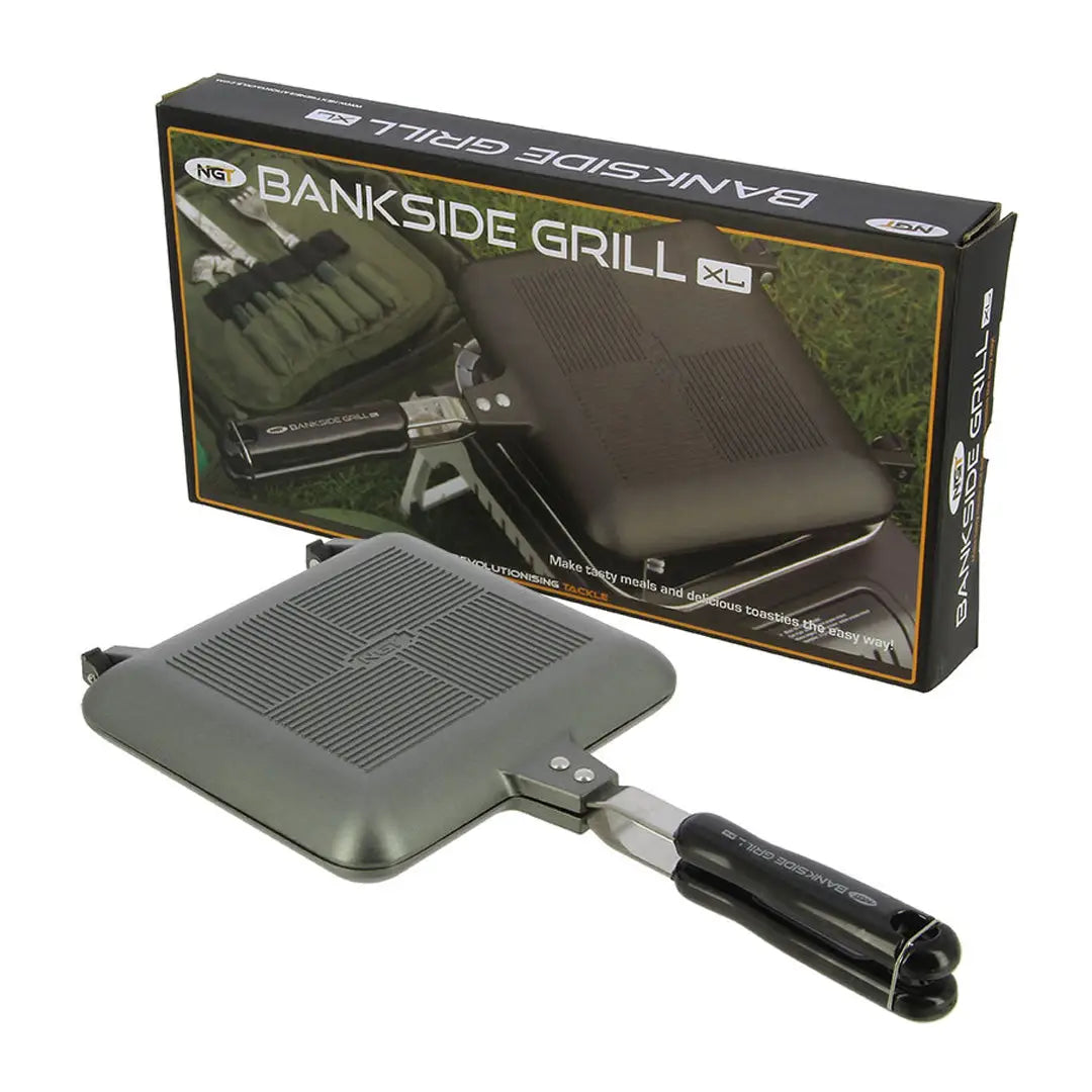 Compact folding camping grill with long handle for NGT Bankside Sandwich Toaster